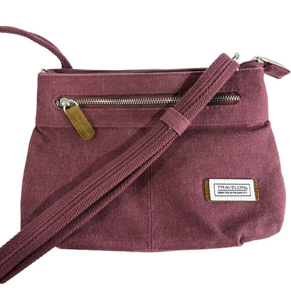 Travelon Handbags - Travelon Anti-Theft Heritage Crossbody Bag Red/Pink RFID Slash-Resistant Purse